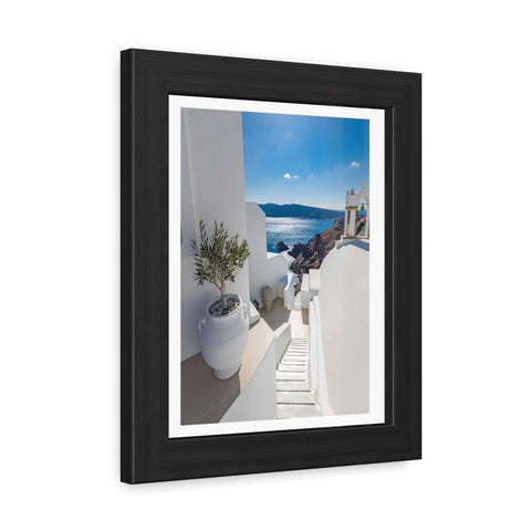Greek Summer - Serene Coastal Framed Poster - Perfect for Home Decor & Gift Ideas