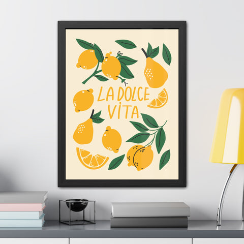 La Dolce Vita Lemon Framed Poster – Bright and Cheerful Wall Art for Home Decor