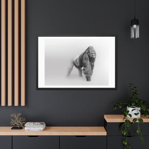 Majestic Gorilla Framed Poster | Monochrome Wall Art for Animal Lovers