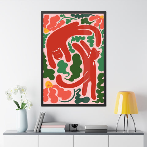Amazon 4 - Whimsical Bear Framed Poster - Vibrant Animal Art for Nature Lovers