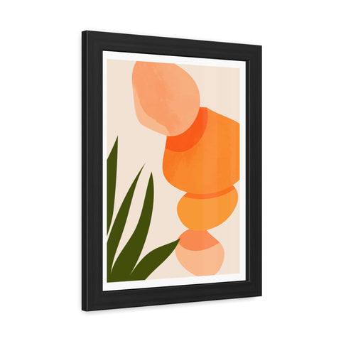 Agora 3 - Modern Abstract Framed Poster - Earthy Tones for Home Décor