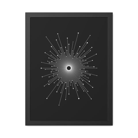 Universalis 3 - Modern Geometric Framed Poster - Minimalist Black and White Wall Art