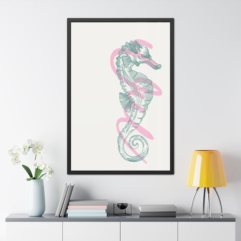 Marine Life 4 - Elegant Seahorse Framed Poster - Coastal Home Decor