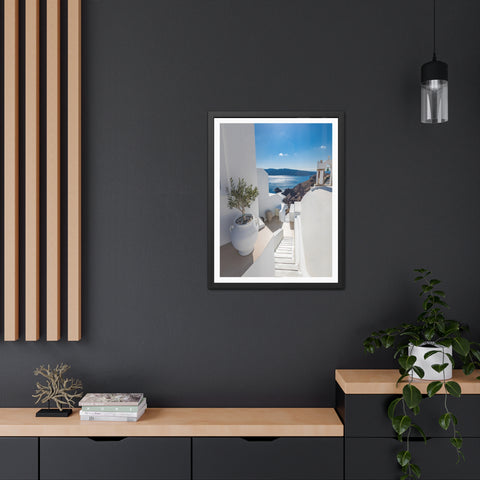 Greek Summer - Serene Coastal Framed Poster - Perfect for Home Decor & Gift Ideas