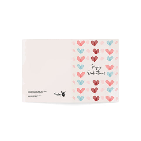 "Happy Valentines" Watercolor Hearts – Love / Valentine Greeting Card - Illustrated, Funny, Snarky, Modern