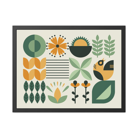 Farmhouse 1 - Botanical Framed Poster Art - Modern Home Decor for Nature Lovers