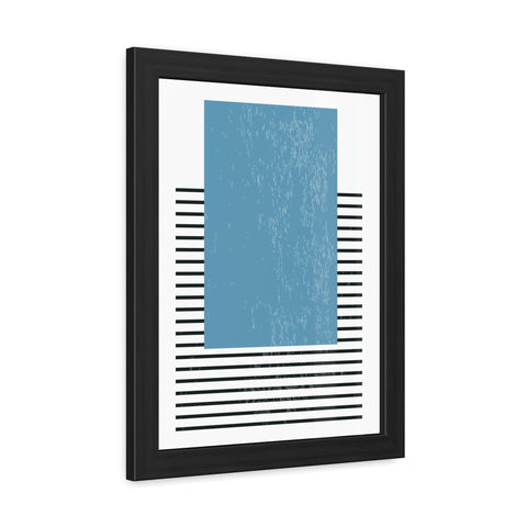 Ink Stamp 2 - Modern Minimalist Framed Poster - Blue Abstract Design for Home Decor