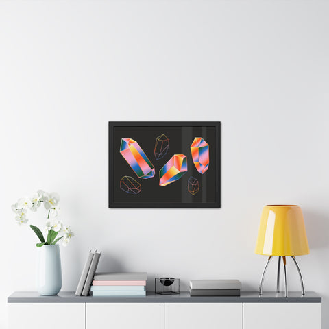 Gems - Modern Geometric Crystal Framed Poster - Stylish Wall Art for Home Decor