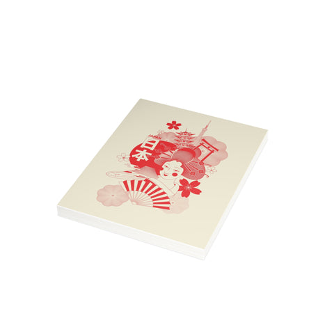 Japanese Geisha Greeting Card — Abstract / Japan Greeting Card - Illustrated, Beautiful, any occasion