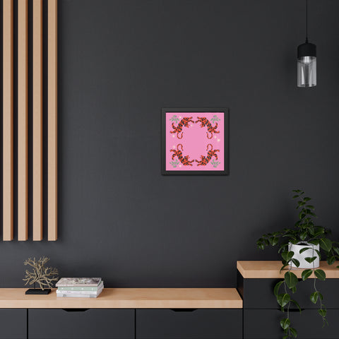 Circus Act 1 - Playful Tiger Framed Poster - Vibrant Pink Decor for Animal Lovers