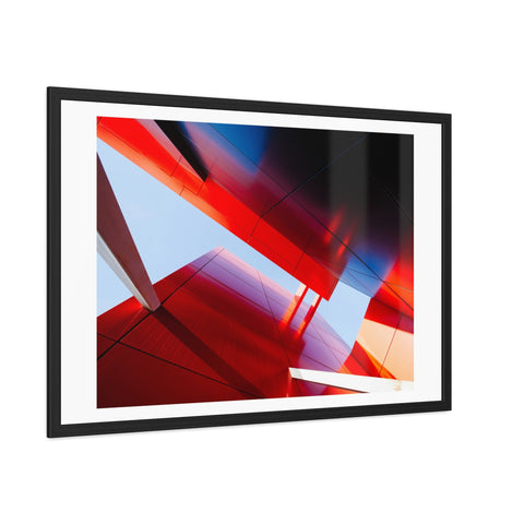 Red Architecture - Modern Framed Art Posters - Abstract Red Architecture Wall Decor