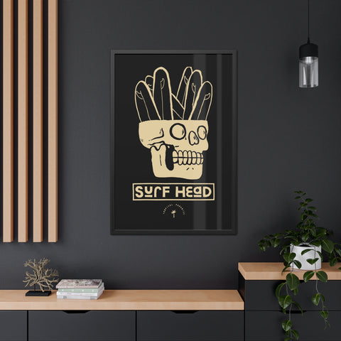 Surf Head Framed Poster - Edgy Wall Art for Surfers and Beach Lovers