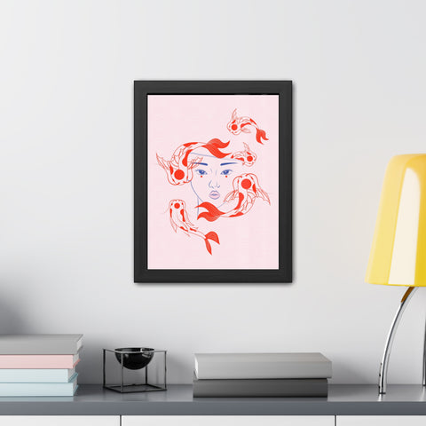 Koi Fish Art Framed Poster - Serene Wall Decoration for Home Decor Enthusiasts