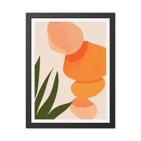 Agora 3 - Modern Abstract Framed Poster - Earthy Tones for Home Décor
