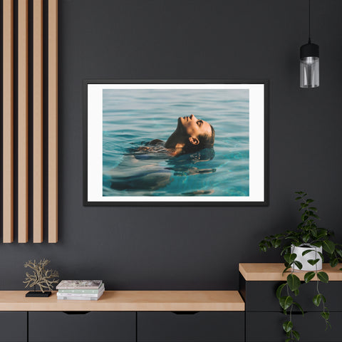 The Dip - Serene Woman Framed Poster - Tranquil Wall Art for Home Decor