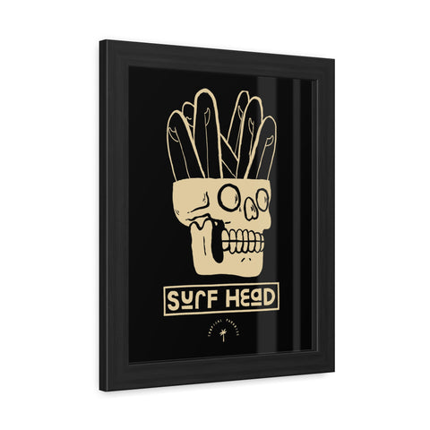 Surf Head Framed Poster - Edgy Wall Art for Surfers and Beach Lovers