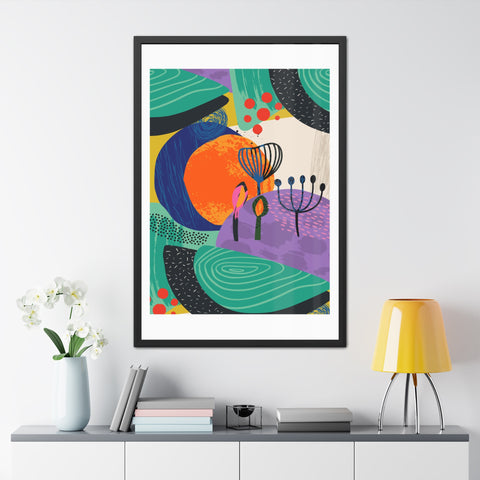 Ericsson 3 - Abstract Framed Poster - Colorful Contemporary Wall Art