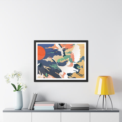 Pelican 2 - Elegant Crane Framed Poster - Serene Wall Art for Nature Lovers