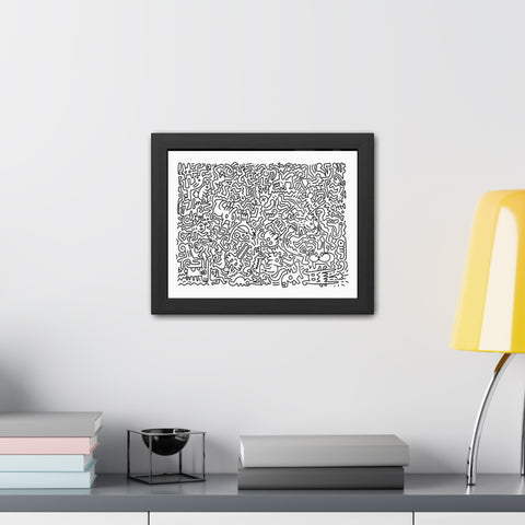 Chaos Theory - Abstract Line Art Framed Poster - Modern Wall Décor for Art Lovers
