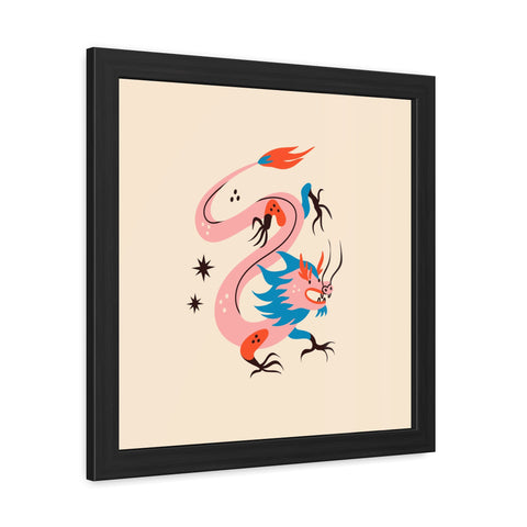 Dragon 2 - Whimsical Dragon Framed Poster - Colorful Art for Home Decor