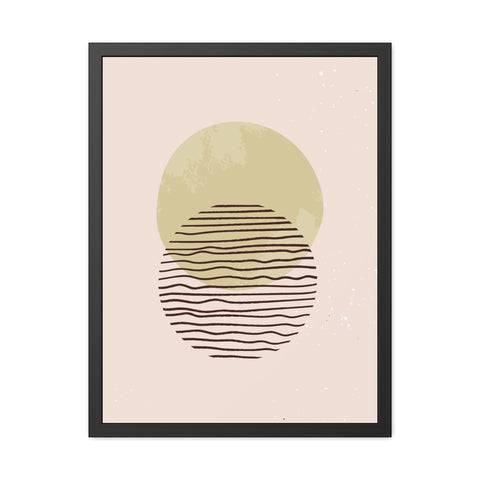 Blend 1 - Modern Minimalist Framed Poster – Abstract Green and Beige Art