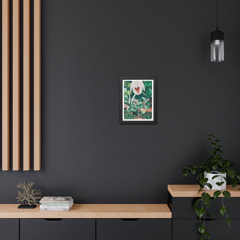 Green Thumb - Botanical Heart Framed Poster - Nature-Inspired Wall Art for Plant Lovers