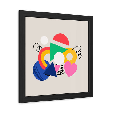Cluster 1 - Vibrant Abstract Framed Poster - Modern Geometric Wall Art for Home Decor