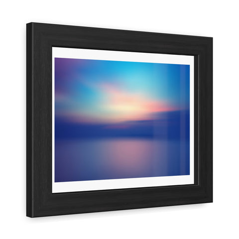 Ariel Sunset - Calming Framed Poster - Abstract Blue and Pink Wall Art for Home Decor