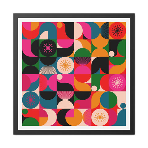 Tiled - Vibrant Geometric Framed Poster - Colorful Wall Art for Modern Spaces