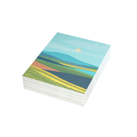 Scenic Sunrise Landscape Greeting Card — Abstract Greeting Card - Illustrated, Beautiful, any occasion