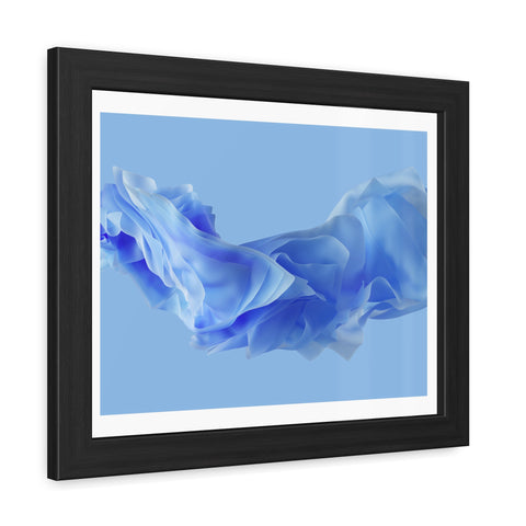 Foldable Study - Serene Blue Abstract Framed Poster - Modern Wall Art Decor for Calm Spaces