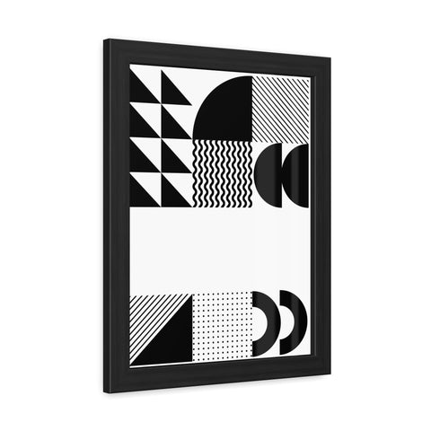 Modernica 6 - Modern Abstract Framed Poster - Black and White Geometric Wall Art