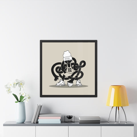 Basketballin' 1 - Trendy Urban Art Print - Modern Framed Poster with Playful Character