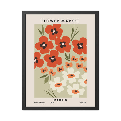 Flower Market - Madrid - Framed Floral Poster - Flower Market Madrid Art Print