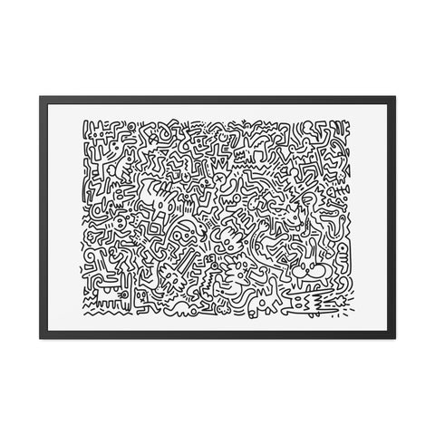 Chaos Theory - Abstract Line Art Framed Poster - Modern Wall Décor for Art Lovers