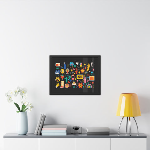 Good Vibes Framed Poster – Colorful Wall Art for Positive Energy