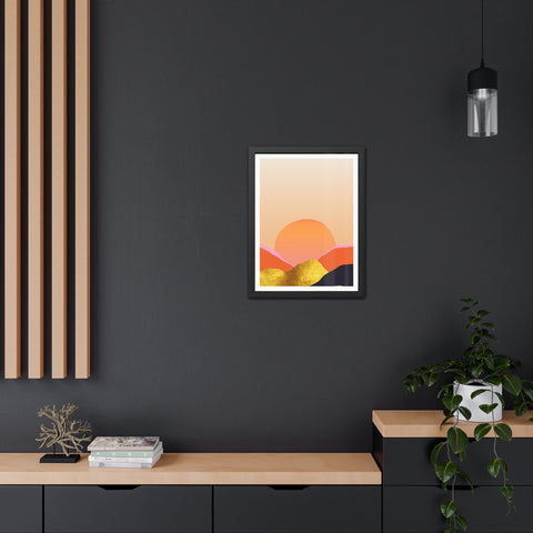 South 3 - Warm Sunset Framed Poster - Modern Home Décor for Nature Lovers