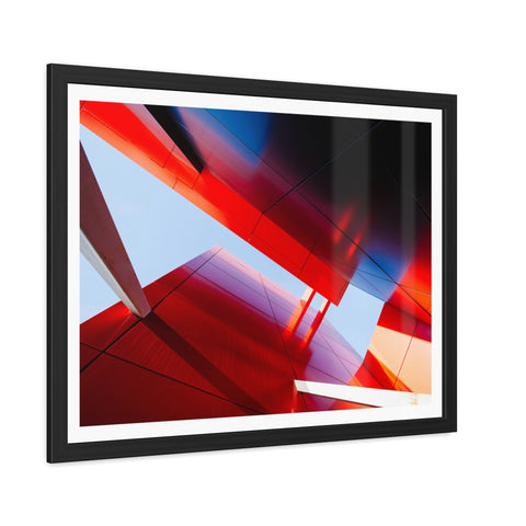 Red Architecture - Modern Framed Art Posters - Abstract Red Architecture Wall Decor