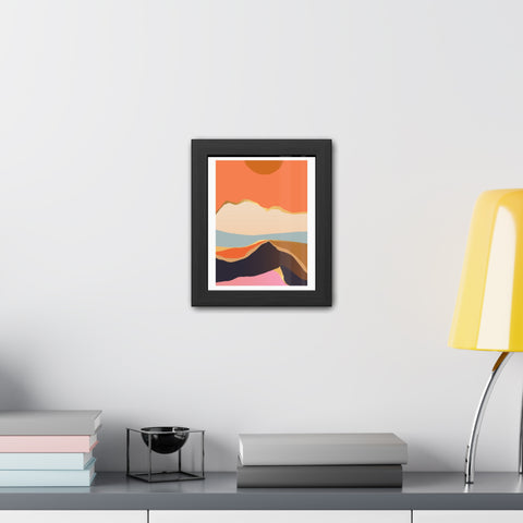 South 2 - Abstract Mountain Framed Poster - Modern Wall Art for Home Decor
