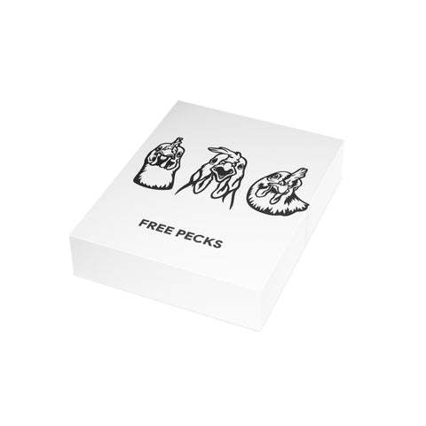 “Free Pecks”Chick en Greeting Card — Humorous Greeting Card - Illustrated, Funny, Snarky, Modern
