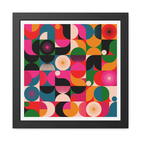 Tiled - Vibrant Geometric Framed Poster - Colorful Wall Art for Modern Spaces