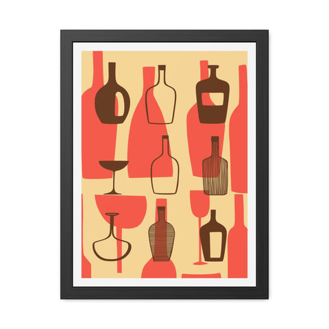 Wine Country 2 - Artistic Framed Poster – Abstract Bottle Design for Home Decor