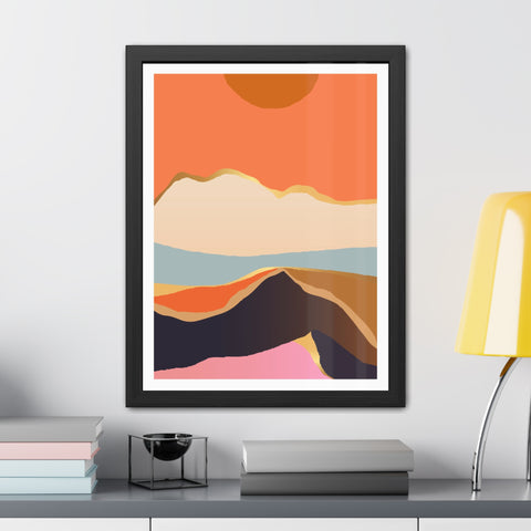 South 2 - Abstract Mountain Framed Poster - Modern Wall Art for Home Decor