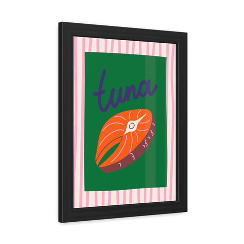 Whimsical Tuna Framed Poster - Fun Kitchen Decor for Seafood Lovers