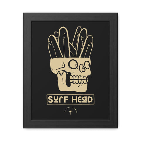 Surf Head Framed Poster - Edgy Wall Art for Surfers and Beach Lovers