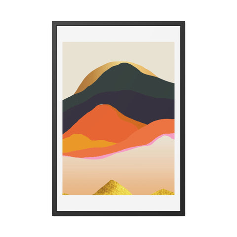 South 5 - Elegant Mountain Landscape Framed Poster - Modern Art for Home Decor