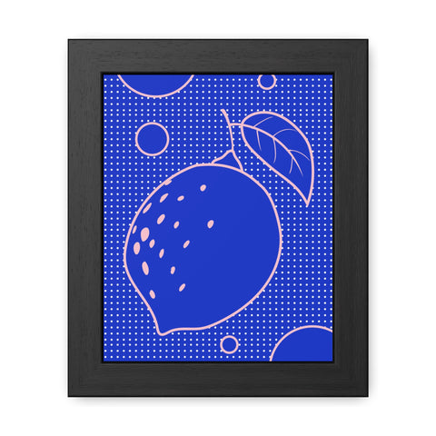 When life gives you lemons 5 - Blue Lemon Framed Poster - Modern Wall Art for Kitchen Decor