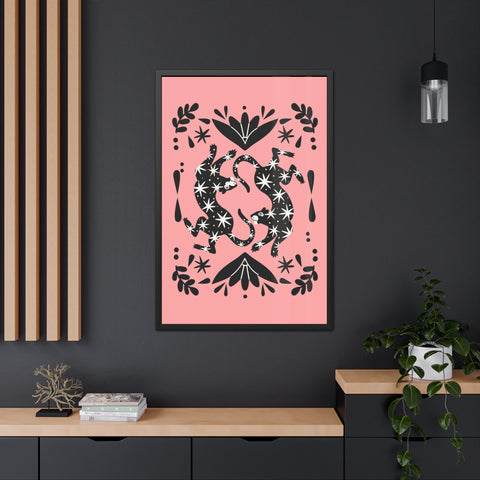 Mirror 1 - Whimsical Framed Poster - Starry Cat Design for Home Décor