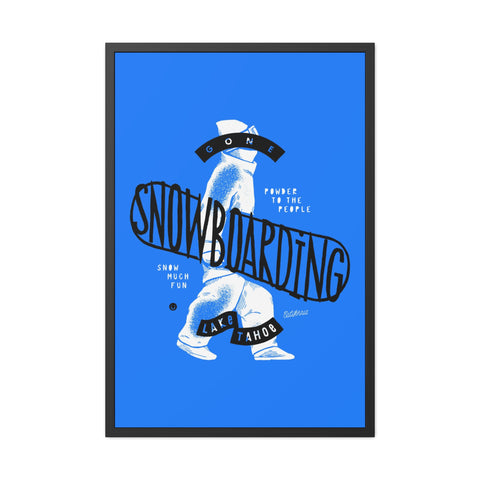 Gone Snowboarding Framed Poster - Fun Winter Decor for Ski Lovers