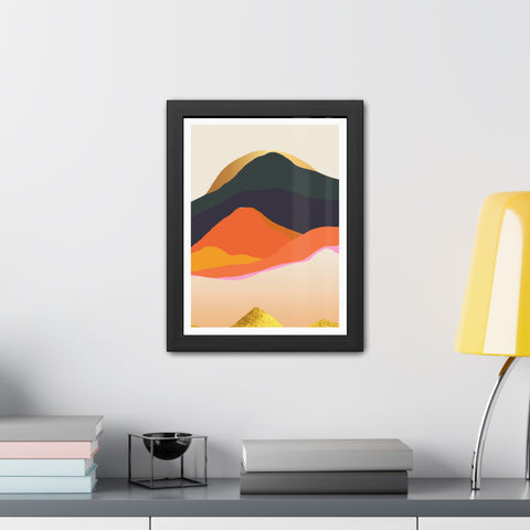 South 5 - Elegant Mountain Landscape Framed Poster - Modern Art for Home Decor